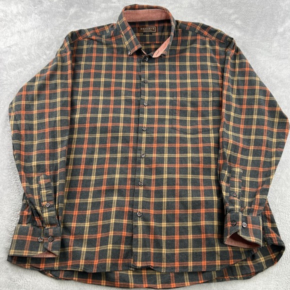 Patrick James Reserve Other - Patrick James Reserve Plaid Flannel Button Down 2XL Orange Grey Classic Shirt